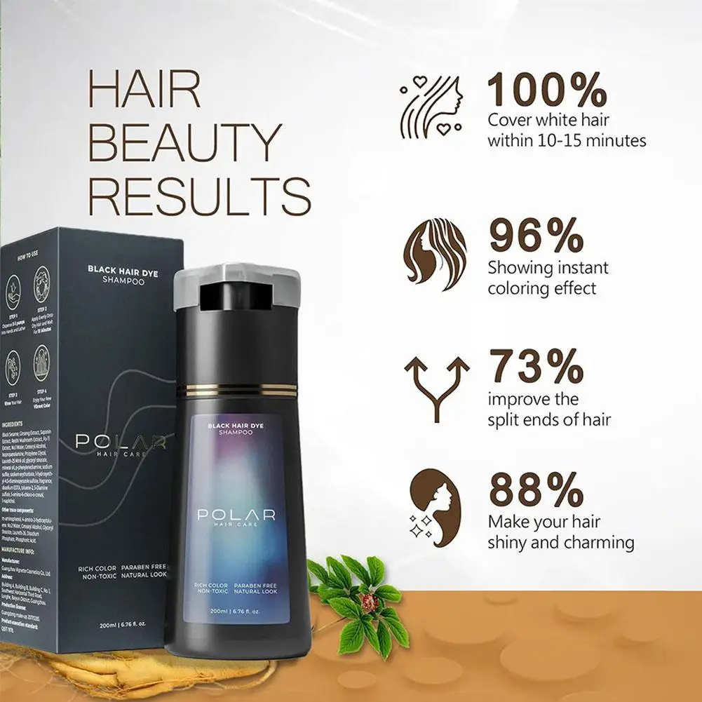 Hair Care Natural Ingredients - Shampoo colorant pour cheveux 200 ml,